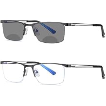 MINCL/2020 Fashion Men's Square Bifocal Reading Glasses Photochromic Lens Men Transition Sunglasses Presbyopia UV400