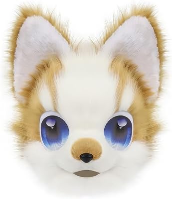 Furry Animal Mask, Plush Dog Fox Mask, Lolita Comic Party Role PlayC