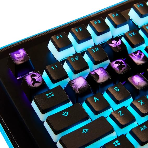 League of Legends Custom Keycaps (Champion Alistar) - Laser Engraved with Each Champion's Portrait, Passive, and Skills. Fit with Any Mechanical Keyboard. League of Legends Gift for Gamers
