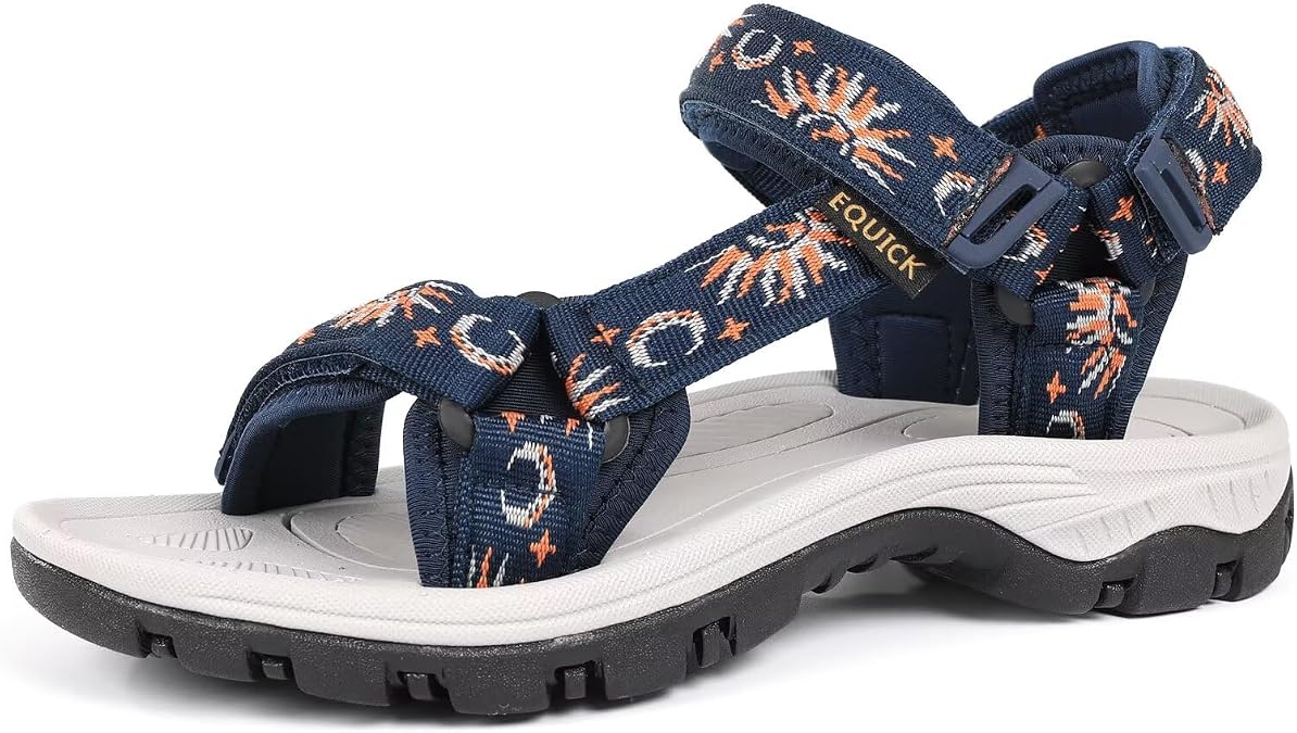 EQUICK Sport Sandals for Women, Open Toe Strap Sandal Anti-skidding Outdoor Water Sandals Comfortable Athletic Sandals for Beach